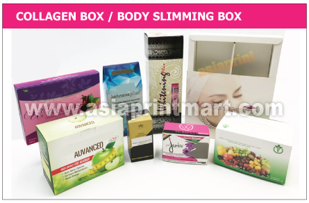 Print Collagen Packaging Box | Print Body Slimming Box | Kotak Kecantikkan murah | Cetak Kotak Murah