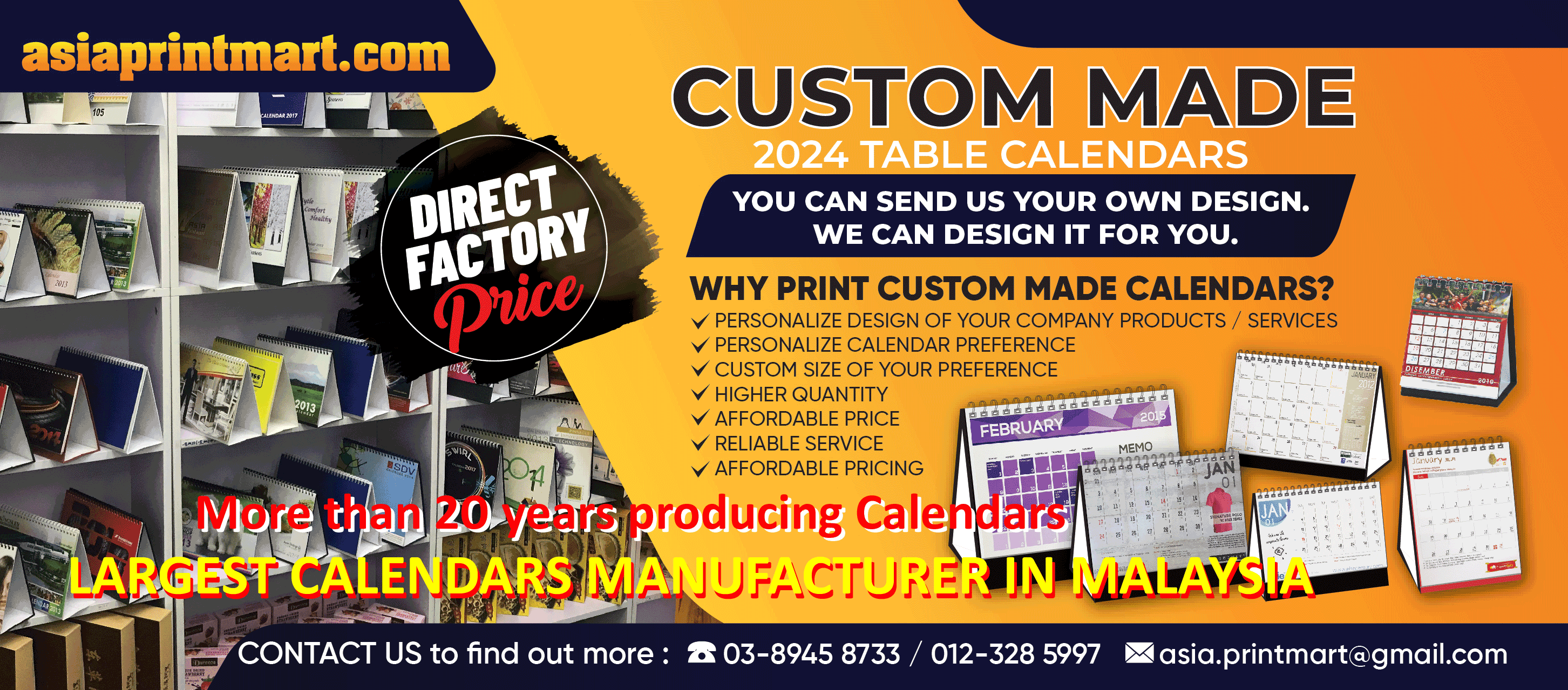 Custom Made Table Calendars 2024 | Print 2024 Desk Calendars | Print 2024 Ready Made Table Calendars | Cetak Kalendar Meja 2024 | Calendars Supplier | Malaysia Calendars Printer | Calendars Manufacturer 2024